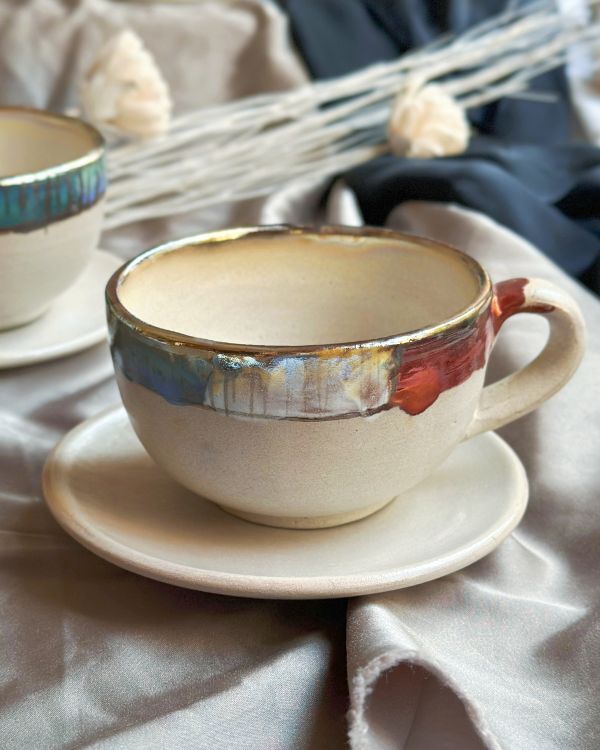 Abstract Blonde Cappuccino Cup