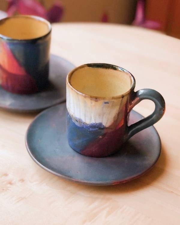 Abstract Blonde Coffee/Espresso Cup