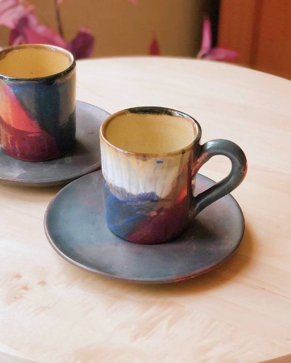 Abstract Blonde Coffee/Espresso Cup