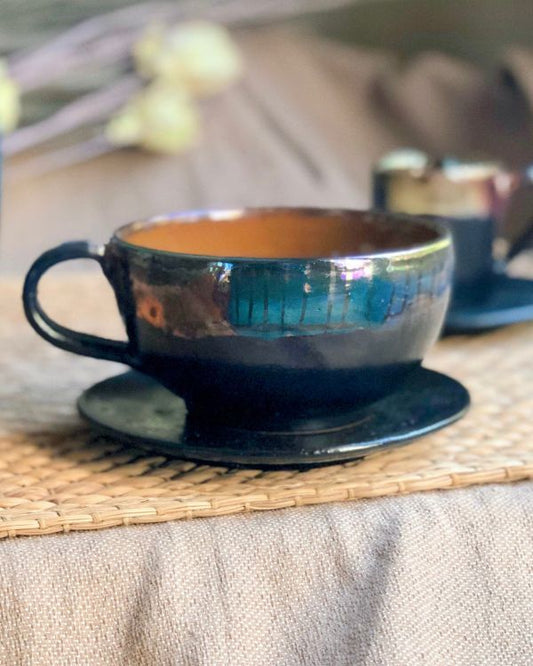 Abstract Noir Cappuccino Cup
