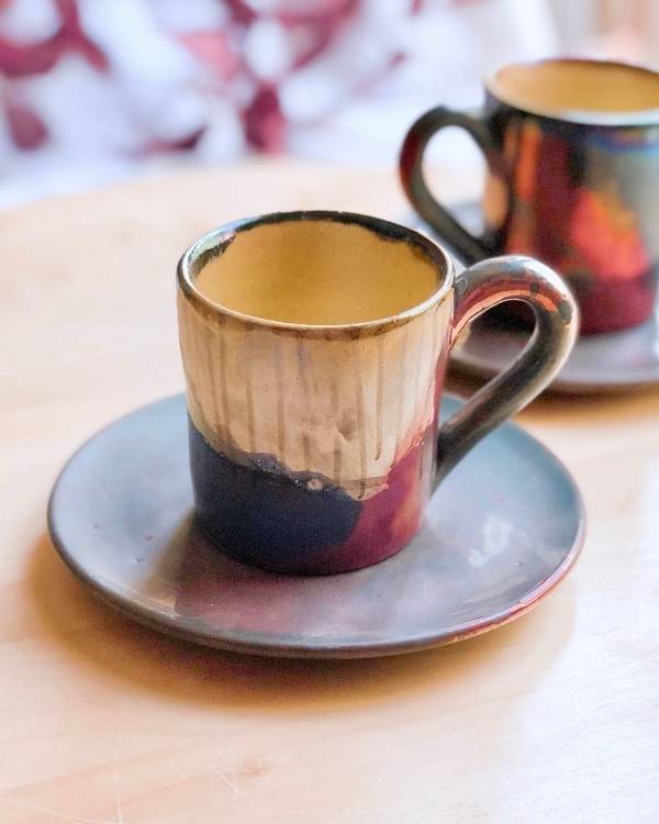 Abstract Blonde Coffee/Espresso Cup