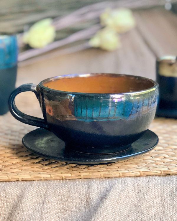 Abstract Noir Cappuccino Cup