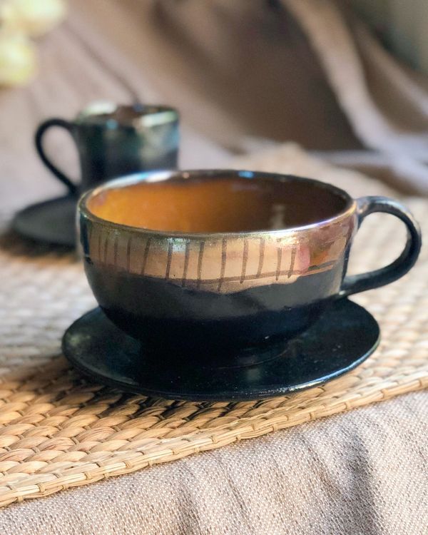 Abstract Noir Cappuccino Cup