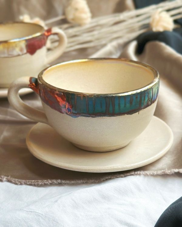 Abstract Blonde Cappuccino Cup