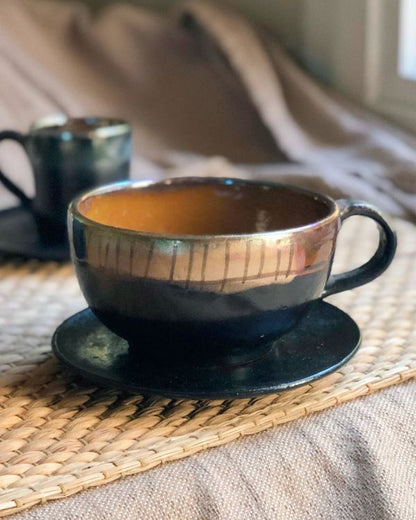 Abstract Noir Cappuccino Cup