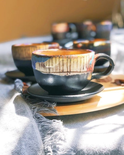 Abstract Noir Cappuccino Cup
