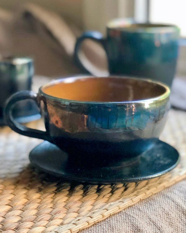 Abstract Noir Cappuccino Cup