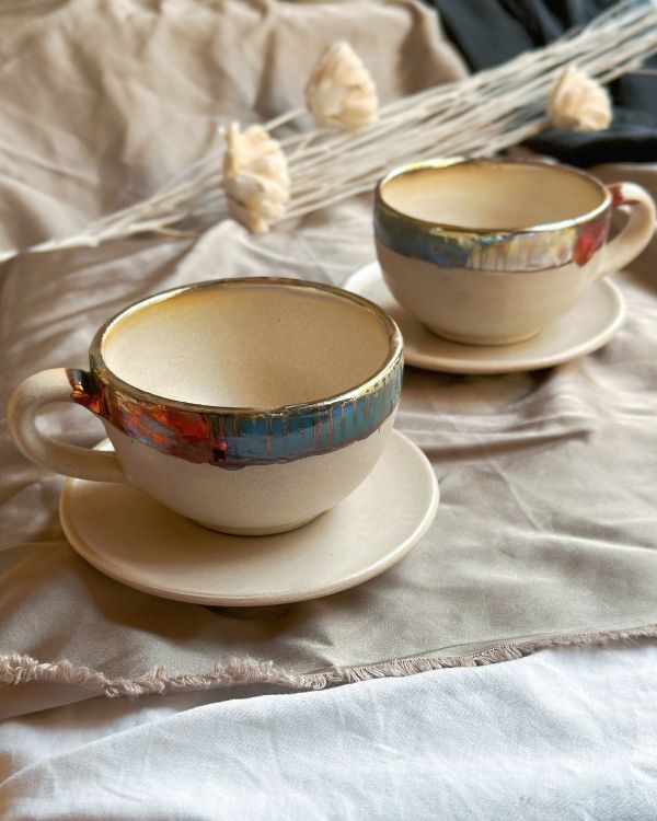 Abstract Blonde Cappuccino Cup