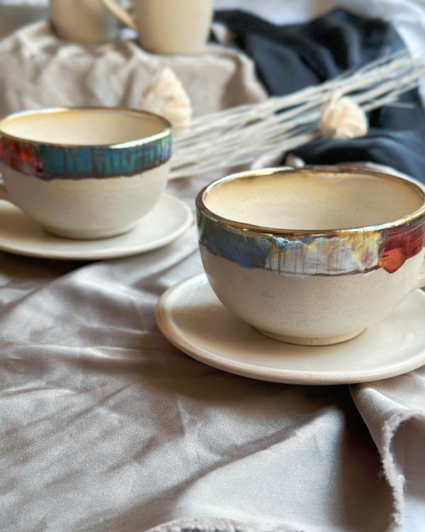 Abstract Blonde Cappuccino Cup
