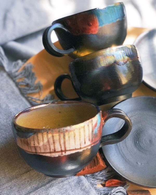Abstract Noir Cappuccino Cup