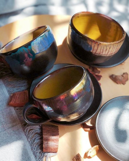Abstract Noir Cappuccino Cup