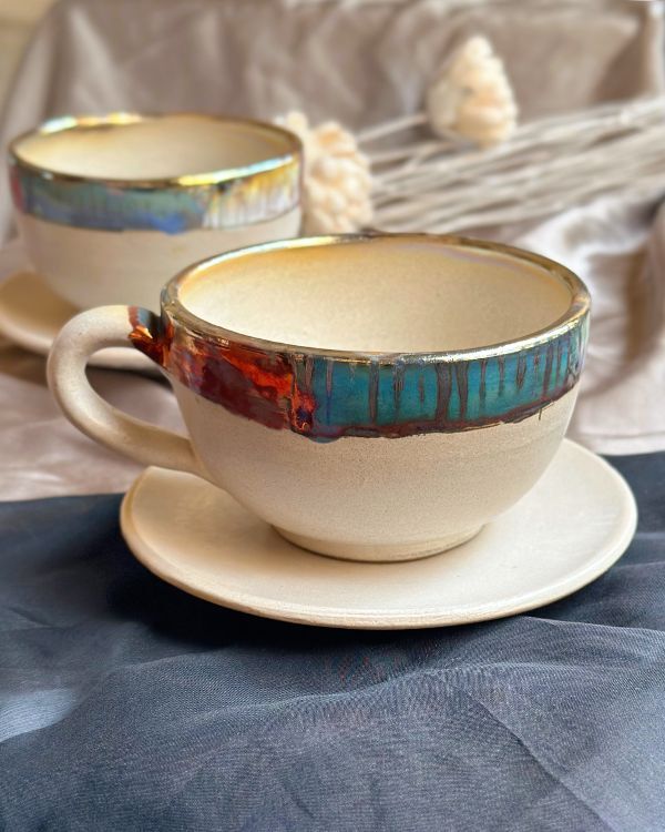 Abstract Blonde Cappuccino Cup