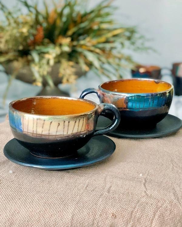 Abstract Noir Cappuccino Cup